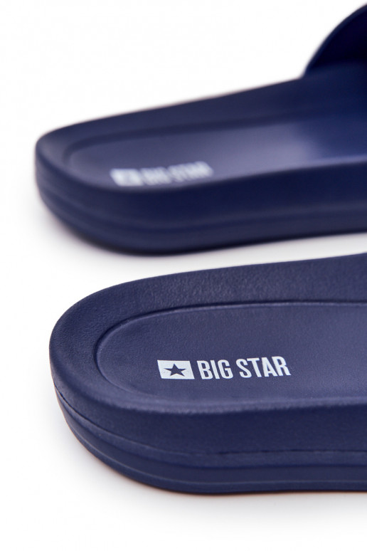 Slippers voor heren Big Star Rubber donkerblauwe kleur DD174688 Slippers voor heren Big Star Rubber donkerblauwe kleur DD174688