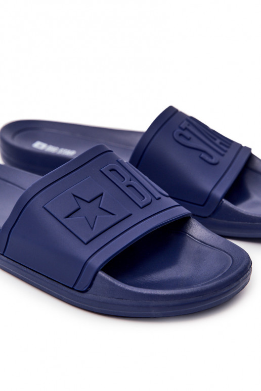 Chaussons pour hommes Big Star Rubber couleur bleu foncé DD174688