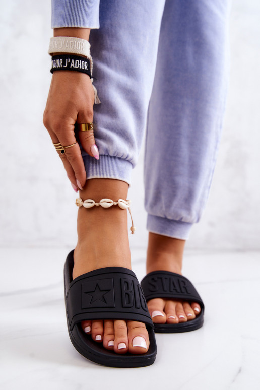 Damespantoffels Big Star zwarte kleur DD274A271