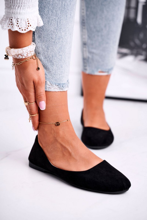 Ballerina's gemaakt van suède in de zwarte kleur Lasota Ballerina's gemaakt van suède in de zwarte kleur Lasota