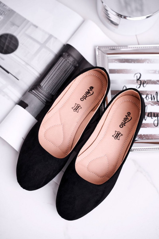 Ballerines en daim de couleur noir Lasota