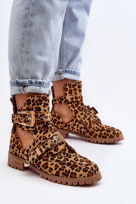 Lu Boo Bottes en daim à imprimé léopard Rock Girl