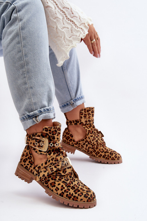 Lu Boo Bottes en daim à imprimé léopard Rock Girl