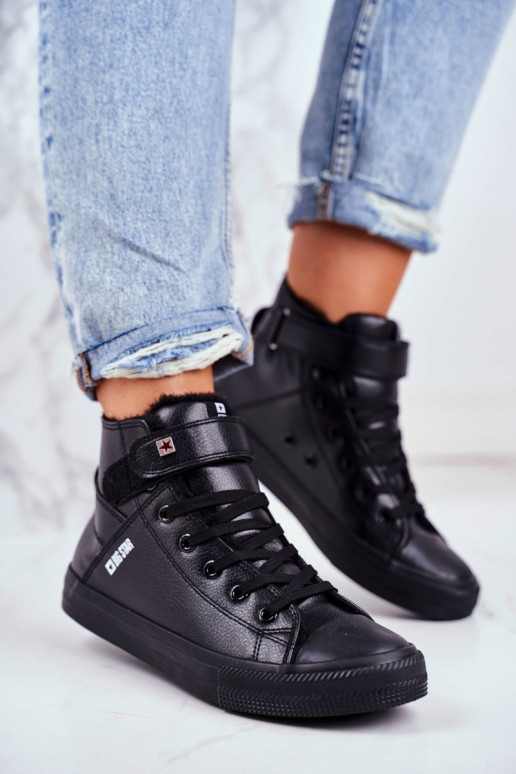 Chaussures de loisirs chauffantes en cuir BIG STAR V274542FIN couleur noir