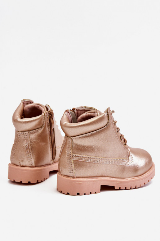 Bottines à lacets pour enfants chauffées couleur or rose Dexter Bottines à lacets pour enfants chauffées couleur or rose Dexter