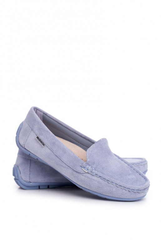 mocassins bleus pour femmes en daim Morreno