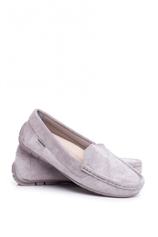 mocassins pour femmes de couleur grise en daim Morreno