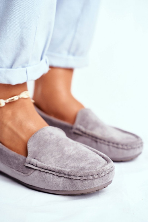 mocassins pour femmes de couleur grise en daim Morreno