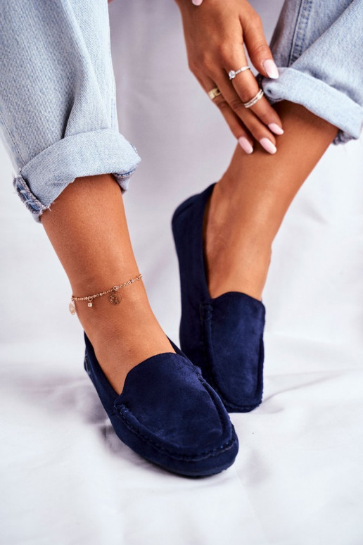 mocassins pour femmes en daim bleu foncé Morreno