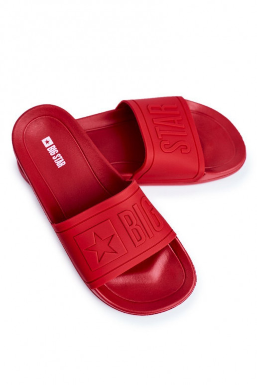 Slippers voor heren Big Star Rubber rode kleur DD174689