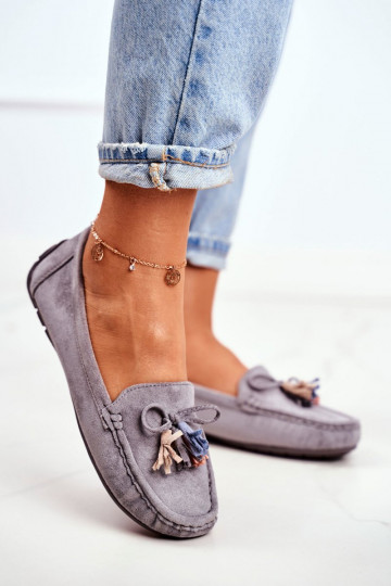 Mocassins in grijs suède Donna Mia