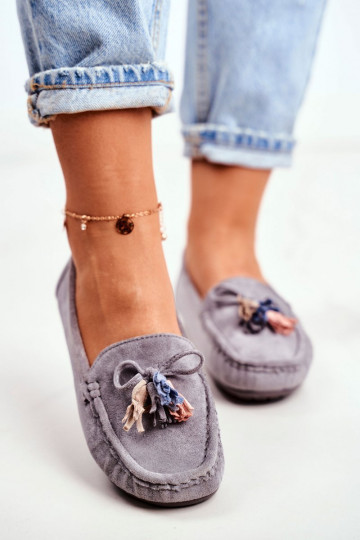 Mocassins in grijs suède Donna Mia 2