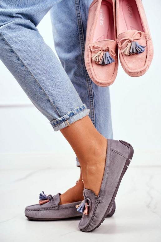 Mocassins in grijs suède Donna Mia