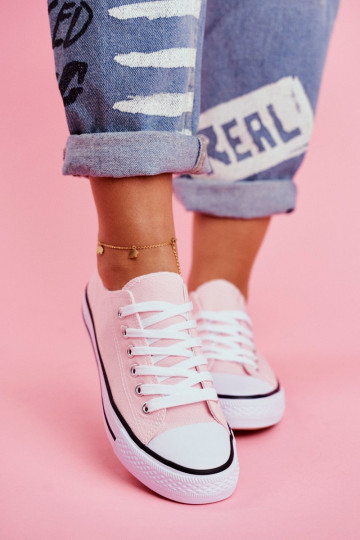 Klassiek model vrijetijdsschoenen in roze kleur 2