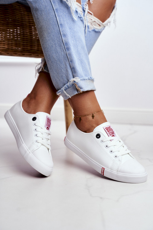 Chaussures de loisirs pour femmes Big Star GG274005 Couleur blanc-rouge