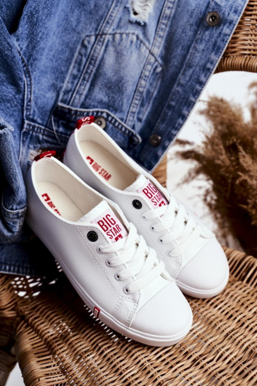 Damen-Freizeitschuhe Big Star GG274005 Weiß-rote Farbe