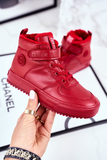 Gewärmte Sportschuhe für Kinder Big Star GG374042 in roter Farbe