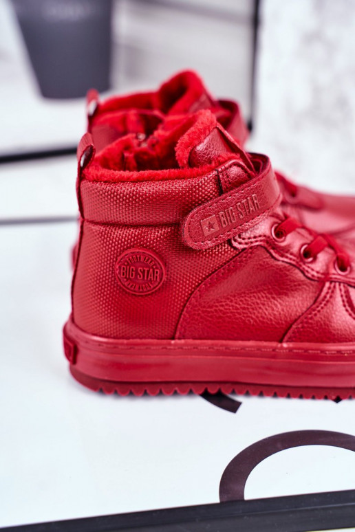 Chaussures de style sport chauffées pour enfants Big Star GG374042 couleur rouge