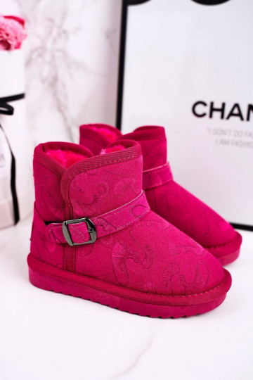 Kinder-Schneestiefel mit Fell rosa Kawai 2