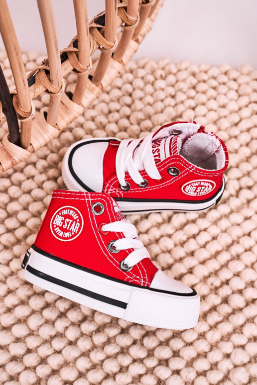 Kinder-Freizeitschuhe mit Sohlen und Reißverschlüssen BIG STAR HH374190 rote Farbe