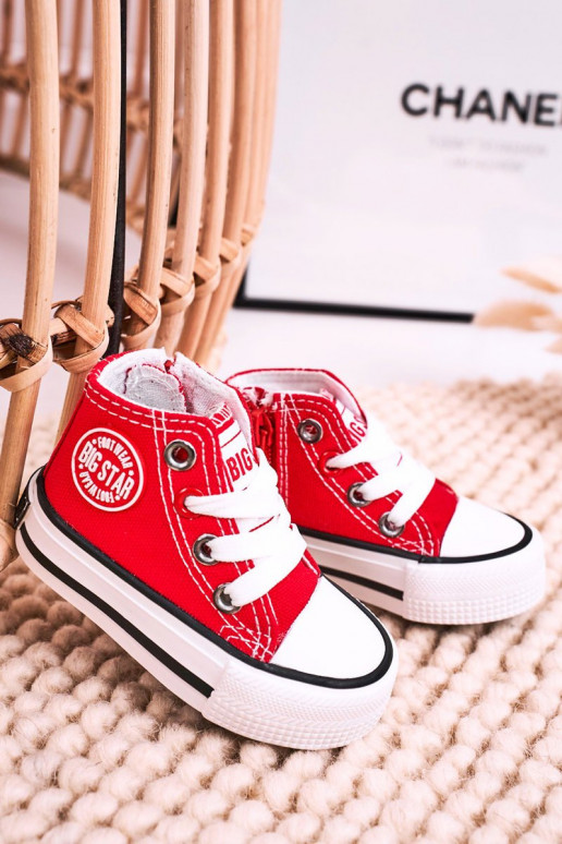 Chaussures de loisirs pour enfants avec semelles zippées BIG STAR HH374190 couleur rouge
