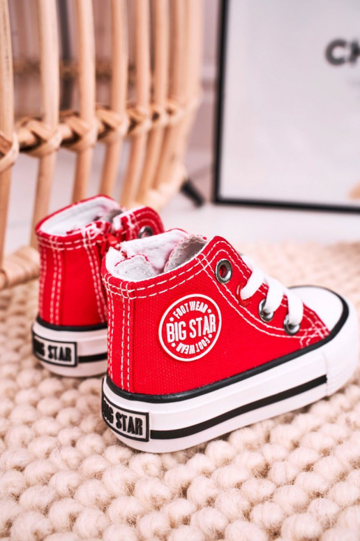 Chaussures de loisirs pour enfants avec semelles zippées BIG STAR HH374190 couleur rouge