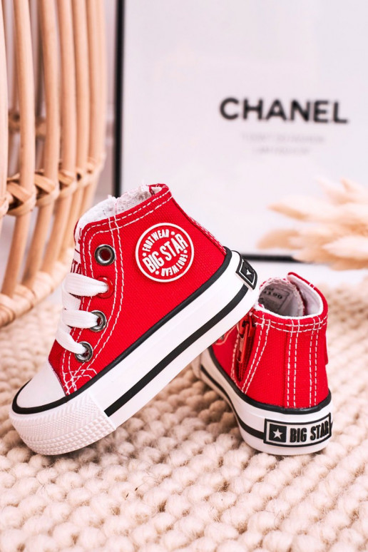 Chaussures de loisirs pour enfants avec semelles zippées BIG STAR HH374190 couleur rouge