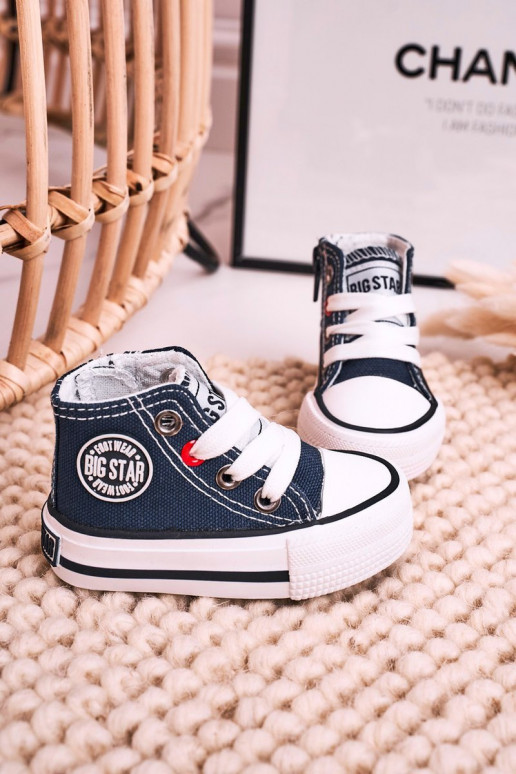 Chaussures de loisirs pour enfants à semelles zippées BIG STAR HH374189 bleu foncé