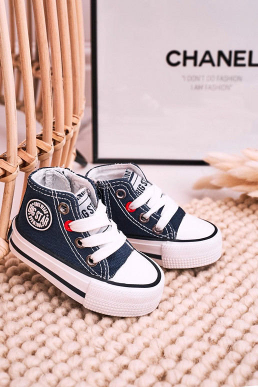 Chaussures de loisirs pour enfants à semelles zippées BIG STAR HH374189 bleu foncé