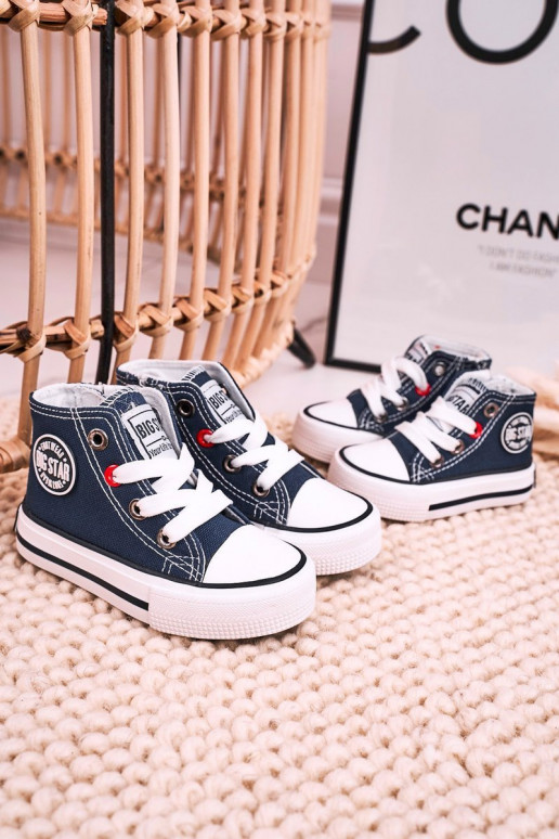 Kinder-Freizeitschuhe mit Sohle mit Reißverschluss BIG STAR HH374189 dunkelblau Kinder-Freizeitschuhe mit Sohle mit Reißverschluss BIG STAR HH374189 dunkelblau