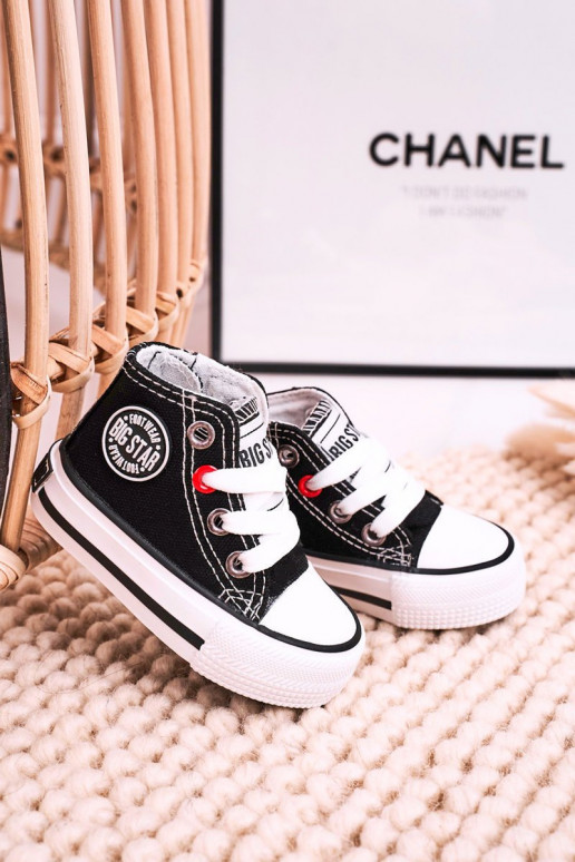 Kinder-Freizeitschuhe mit Sohlen und Reißverschlüssen BIG STAR HH374188 schwarze Farbe