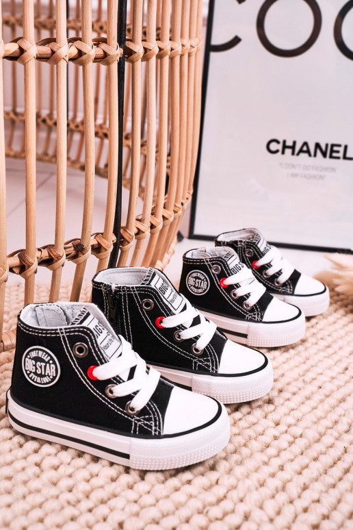 Kinder-Freizeitschuhe mit Sohlen und Reißverschlüssen BIG STAR HH374188 schwarze Farbe