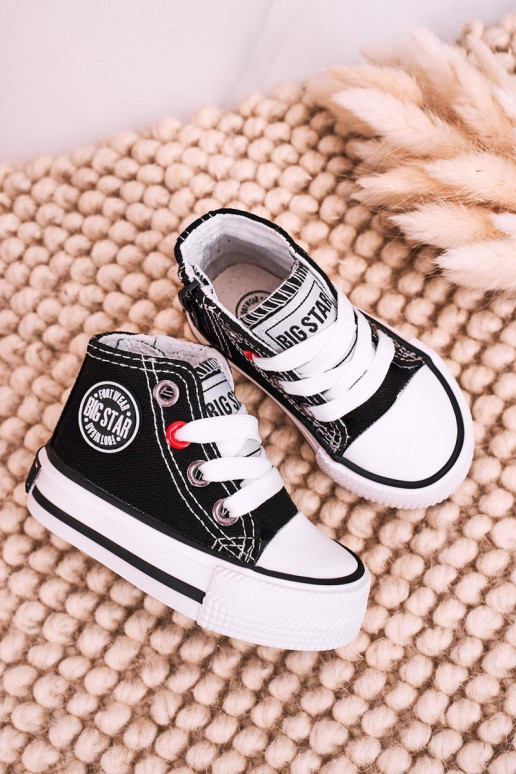 Kinder-Freizeitschuhe mit Sohlen und Reißverschlüssen BIG STAR HH374188 schwarze Farbe