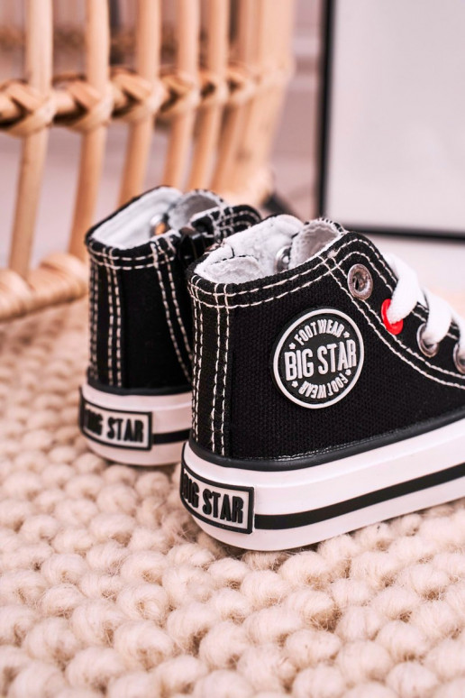 Kinder-Freizeitschuhe mit Sohlen und Reißverschlüssen BIG STAR HH374188 schwarze Farbe