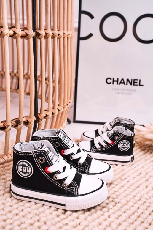 Kinder-Freizeitschuhe mit Sohlen und Reißverschlüssen BIG STAR HH374188 schwarze Farbe