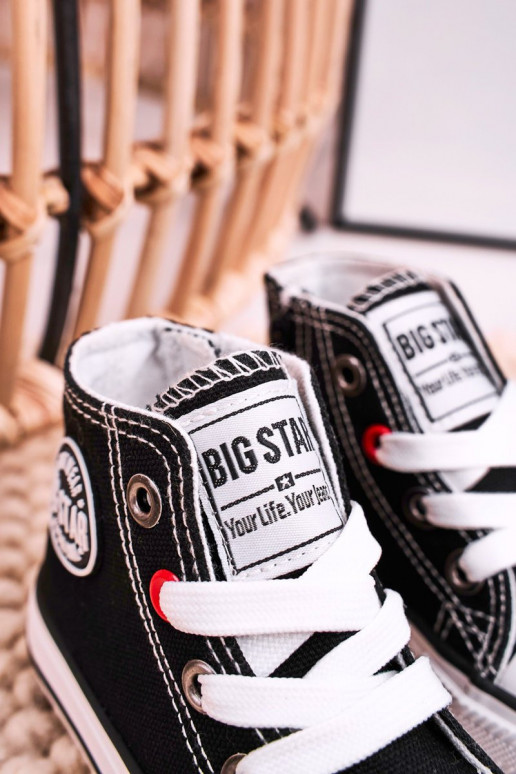 Kinder-Freizeitschuhe mit Sohlen und Reißverschlüssen BIG STAR HH374188 schwarze Farbe