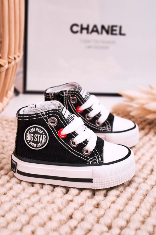 Kinder-Freizeitschuhe mit Sohlen und Reißverschlüssen BIG STAR HH374188 schwarze Farbe