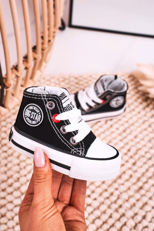 Kinder-Freizeitschuhe mit Sohlen und Reißverschlüssen BIG STAR HH374188 schwarze Farbe