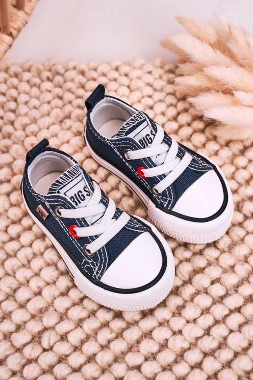 Klassische Kinder-Sneakers mit flacher Sohle BIG STAR HH374195 dunkelblau Klassische Kinder-Sneakers mit flacher Sohle BIG STAR HH374195 dunkelblau