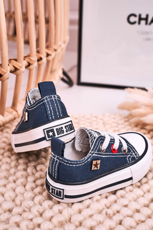 Klassische Kinder-Sneakers mit flacher Sohle BIG STAR HH374195 dunkelblau Klassische Kinder-Sneakers mit flacher Sohle BIG STAR HH374195 dunkelblau