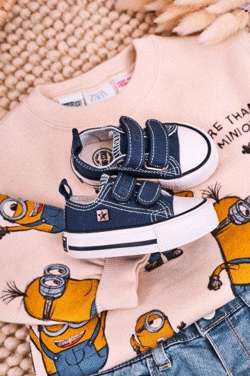 Kinder-Freizeitschuhe mit Klebeverschlüssen BIG STAR HH374201 dunkelblau