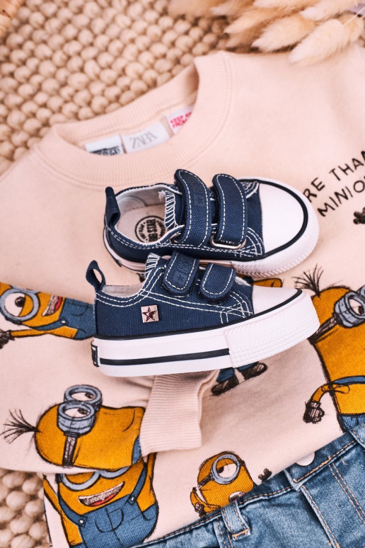 Kinder-Freizeitschuhe mit Klebeverschlüssen BIG STAR HH374201 dunkelblau