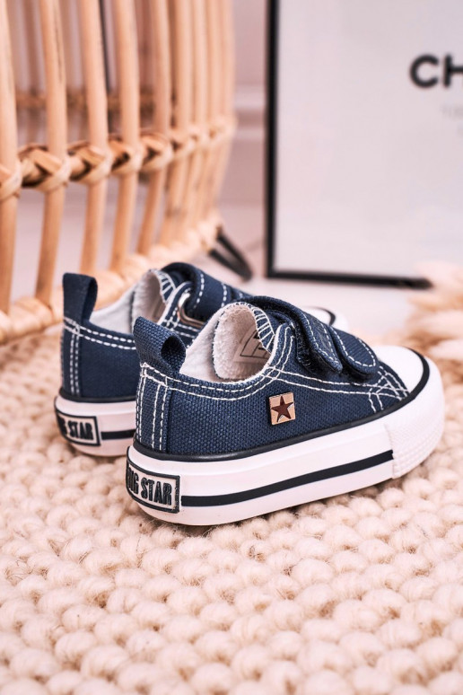Chaussures de loisirs enfant à fermetures adhésives BIG STAR HH374201 bleu foncé