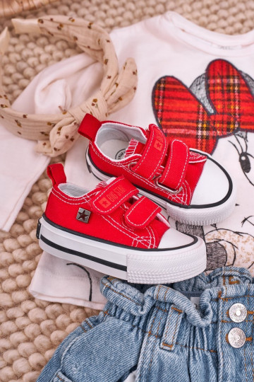 Chaussures de loisirs enfant avec attaches adhésives BIG STAR HH374202 couleur rouge