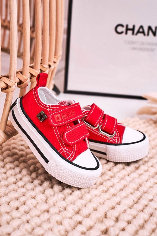 Chaussures de loisirs enfant avec attaches adhésives BIG STAR HH374202 couleur rouge