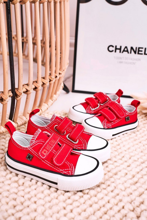 Chaussures de loisirs enfant avec attaches adhésives BIG STAR HH374202 couleur rouge