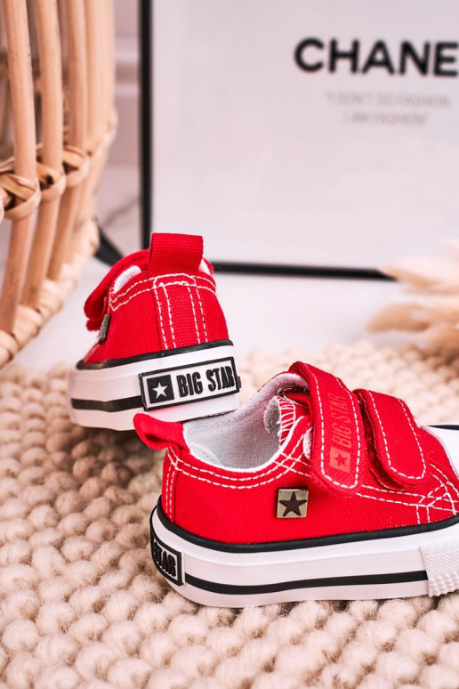 Kinder-Freizeitschuhe mit Klebeverschlüssen BIG STAR HH374202 rote Farbe