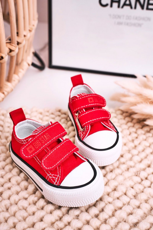Chaussures de loisirs enfant avec attaches adhésives BIG STAR HH374202 couleur rouge