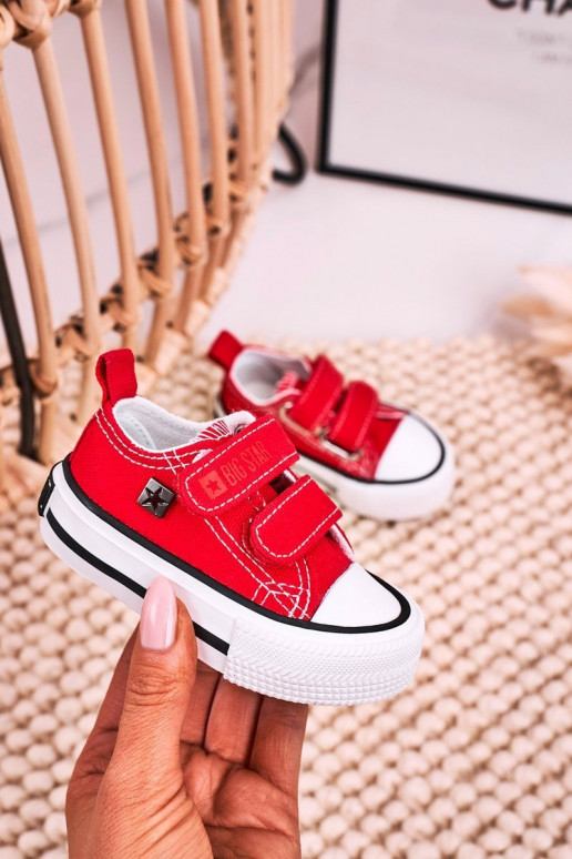 Chaussures de loisirs enfant avec attaches adhésives BIG STAR HH374202 couleur rouge