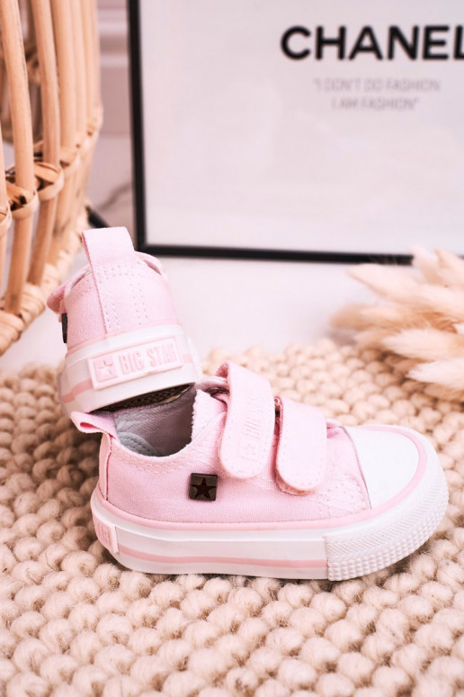 Chaussures de loisirs enfant avec attaches adhésives BIG STAR HH374203 coloris rose